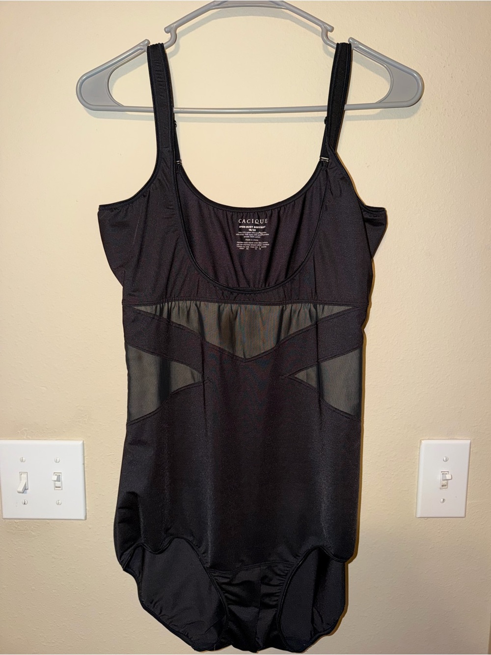 Cacique Black Mesh Panel shapewear